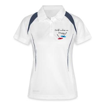 golf - Frauen Polo atmungsaktiv - Weiß/Navy - Vorne