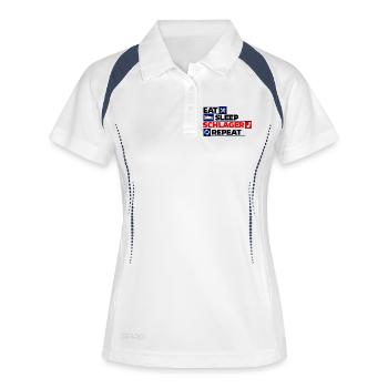 Schlager Repeat Repeat Schlagerfan musique - Polo respirant Femme - blanc/marine - Devant