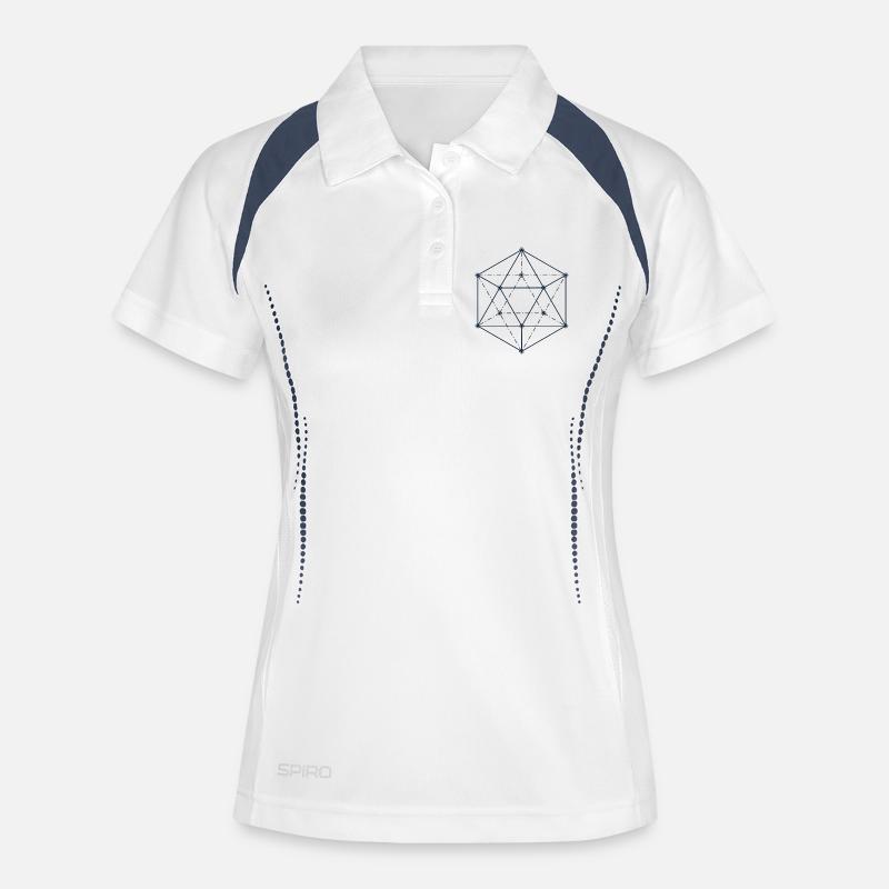Blue Abstract Geometric Design - Women's Polo breathable - white/navy