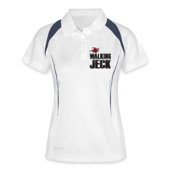 The Walking Jeck - Karneval Shirt - Frauen Polo atmungsaktiv - Weiß/Navy - Vorne
