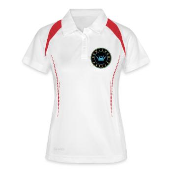 Schlager Prinz Schlagerprinz Partnerlook Team - Frauen Polo atmungsaktiv - Weiß/Navy - Vorne