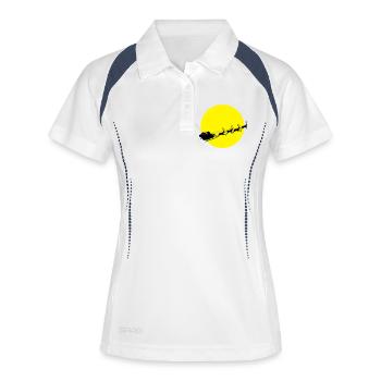 frohes_fest_weihnachtsmann - Frauen Polo atmungsaktiv - Weiß/Navy - Vorne