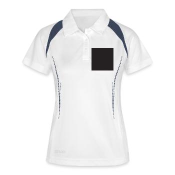 Carré monochrome carré viereck - Polo respirant Femme - blanc/marine - Devant