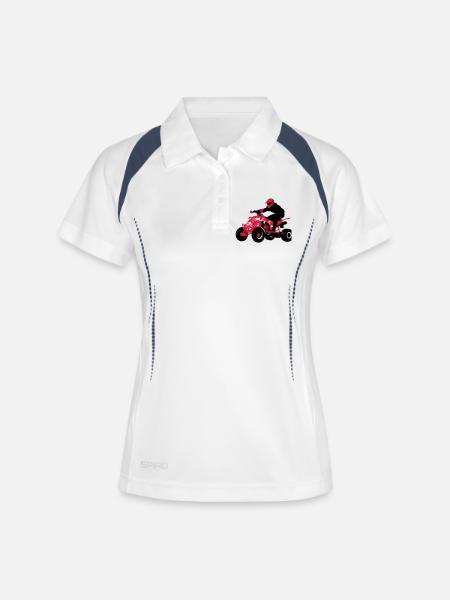 quad - Women's Polo breathable - white/navy