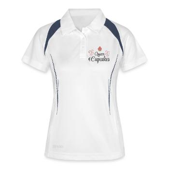 cupcakes - Frauen Polo atmungsaktiv - Weiß/Navy - Vorne