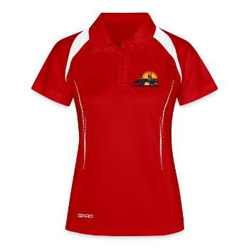Jet F-14 Tomcat - Polo respirant Femme - blanc/marine - Devant