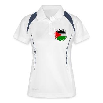 Palestine Taches / drapeau cadeau Islamabad - Polo respirant Femme - blanc/marine - Devant