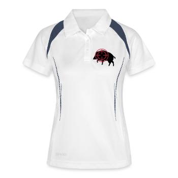 Wildschwein fadenkreuz jäger jagd - Frauen Polo atmungsaktiv - Weiß/Navy - Vorne