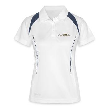 Klavierspieler Herzschlag - Frauen Polo atmungsaktiv - Weiß/Navy - Vorne