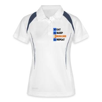 Boulder Bouldering Escalade Sans dire de corde - Polo respirant Femme - blanc/marine - Devant