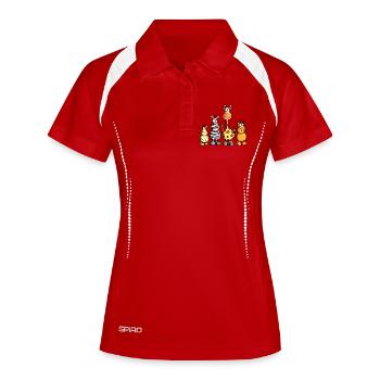 Das Afrika Team - Frauen Polo atmungsaktiv - Weiß/Navy - Vorne