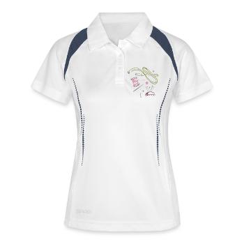 Styliste de couture fait main - Polo respirant Femme - blanc/marine - Devant