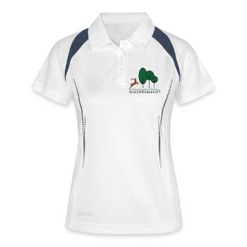 Cadeaux drôles pour les chasseurs et les rangers - Polo respirant Femme - blanc/marine - Devant