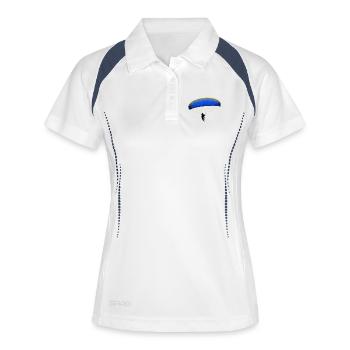 paragliding - Frauen Polo atmungsaktiv - Weiß/Navy - Vorne