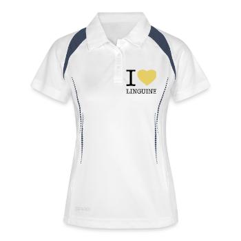 I LOVE LINGUINE Pasta Noodles - Women's Polo breathable - white/navy - Front