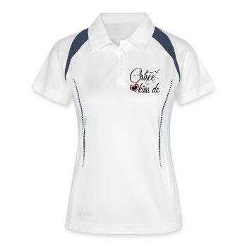 Ostsee küss de - Frauen Polo atmungsaktiv - Weiß/Navy - Vorne