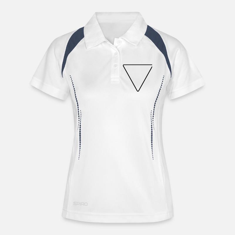 Triangle with rounded corners as a warning sign - Women's Polo breathable - white/navy