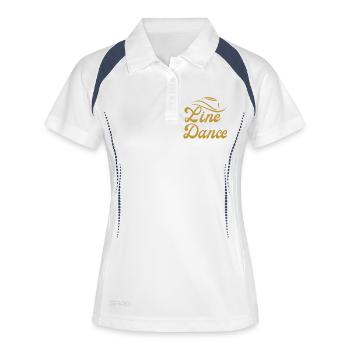 Idée cadeau de classe pour Line Dancer : « Line Dance » - Polo respirant Femme - blanc/marine - Devant