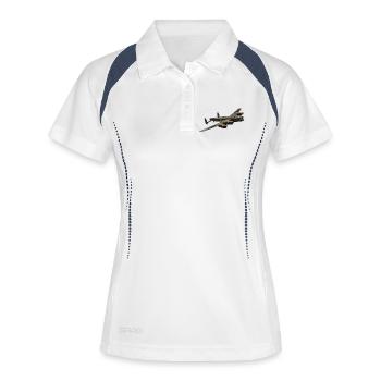 Avro Lancaster - Polo respirant Femme - blanc/marine - Devant