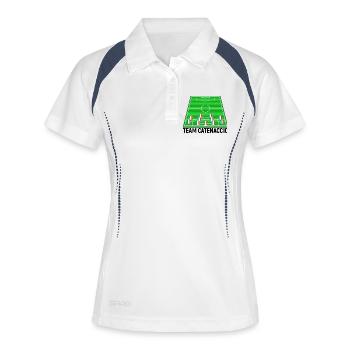 Italien Fussballteam Fussball Catenaccio Team Fan - Frauen Polo atmungsaktiv - Weiß/Navy - Vorne