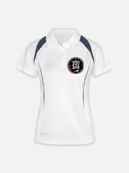 200bar - Women's Polo breathable - white/navy