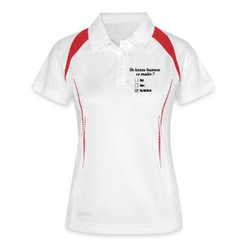 De bonne humeur ce matin ? Ta gueule - Polo respirant Femme - blanc/marine - Devant