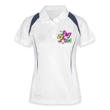 wild colored butterflies - Women's Polo breathable - white/navy - Front