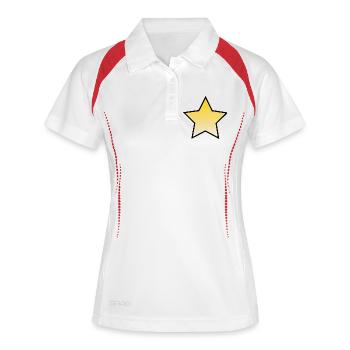 STAR. STAR. STERNE. PARTY. JAHRESTAG. WEIHNACHTEN - Frauen Polo atmungsaktiv - Weiß/Navy - Vorne