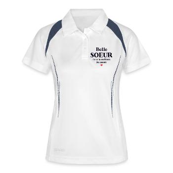 BELLE SŒUR - Polo respirant Femme - blanc/marine - Devant