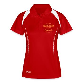 Bogenschütze Spruch - Frauen Polo atmungsaktiv - Weiß/Navy - Vorne