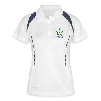 Drapeau italien avec motif étoile - Polo respirant Femme - blanc/marine - Devant