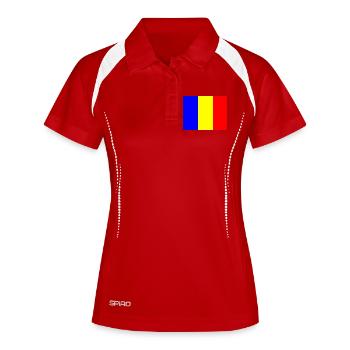 Flag Romania with color bar design - Women's Polo breathable - white/navy - Front
