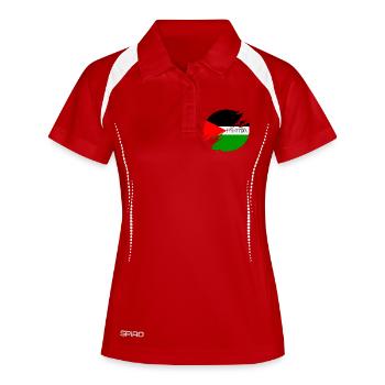 Palestine district - Women's Polo breathable - white/navy - Front