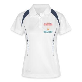 Bestseller Electrical Engineer Tshirt, Funny Quote - Women's Polo breathable - white/navy - Front
