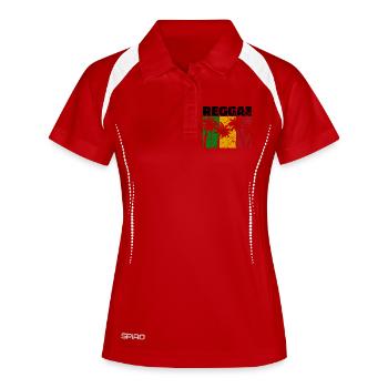 Reggae Caraïbes Jamaïque Reggae Music Music Vintage - Polo respirant Femme - blanc/marine - Devant