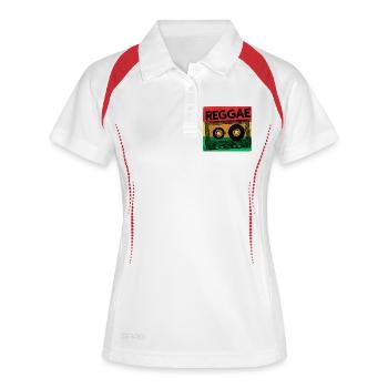 Reggae Music Reggaeton Jamaïque Vintage Retro Ragga - Polo respirant Femme - blanc/marine - Devant