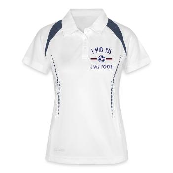 J'peux pas, j'ai foot - Polo respirant Femme - blanc/marine - Devant