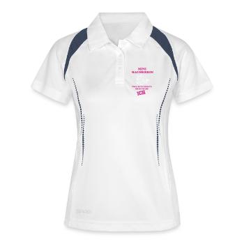 Home Sweet Home über mein Zimmer entscheide ich - Frauen Polo atmungsaktiv - Weiß/Navy - Vorne