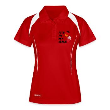 Es ist in meiner DNA Deutschland und Polen - Frauen Polo atmungsaktiv - Weiß/Navy - Vorne
