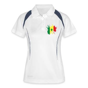 Sénégal - Polo respirant Femme - blanc/marine - Devant