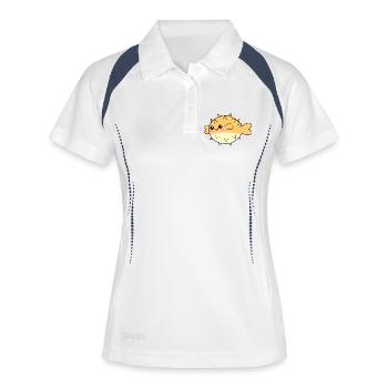 Poisson-globe mignon animal - Polo respirant Femme - blanc/marine - Devant