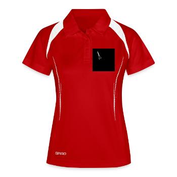 Ciseaux de coiffeur - Polo respirant Femme - blanc/marine - Devant