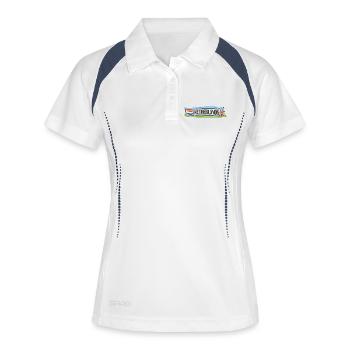 Niederländische Reise Souvenir Wahrzeichen niederländische Flagge - Frauen Polo atmungsaktiv - Weiß/Navy - Vorne