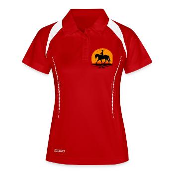 Horseback riding - Rider - Riding school - Horse - Sun - Women's Polo breathable - white/navy - Front