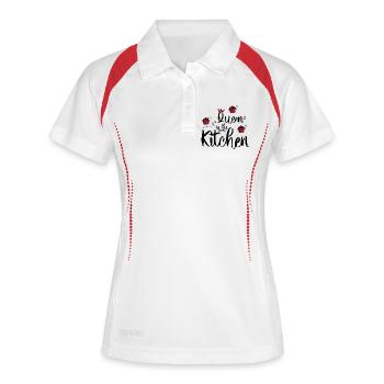 Queen of the Kitchen - Frauen Polo atmungsaktiv - Weiß/Navy - Vorne