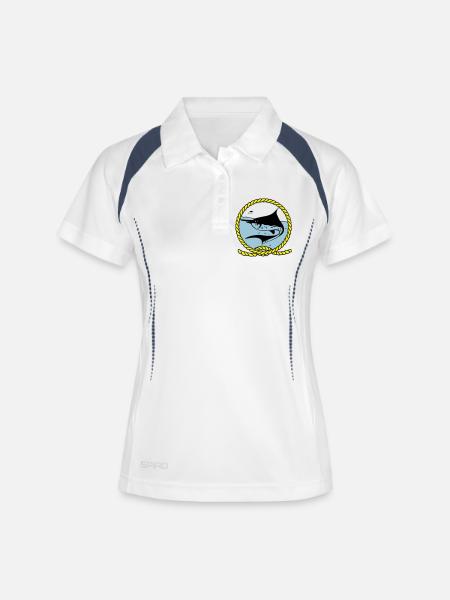 Leawaka Haria logo - Women's Polo breathable - white/navy