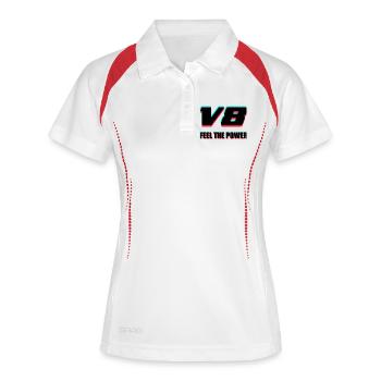 V8 - Frauen Polo atmungsaktiv - Weiß/Navy - Vorne