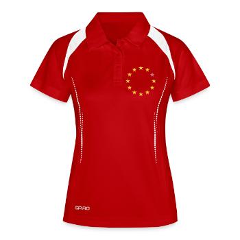 Étoiles de l’UE avec accent du drapeau britannique - Polo respirant Femme - blanc/marine - Devant