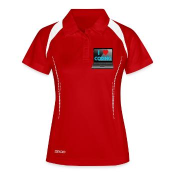 Programmieren, Programmierer, Informatiker - Frauen Polo atmungsaktiv - Weiß/Navy - Vorne