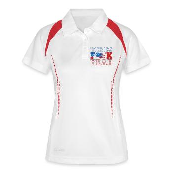 America Fuck oui - Polo respirant Femme - blanc/marine - Devant